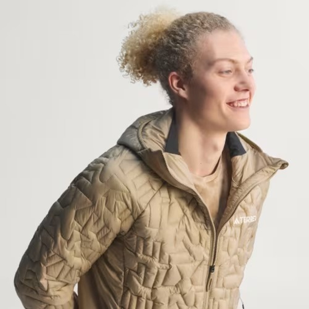 Mens Sz L Adidas Terrex Xperior PrimaLoft Loose Fill Jacket Full Zip Tan KA6934